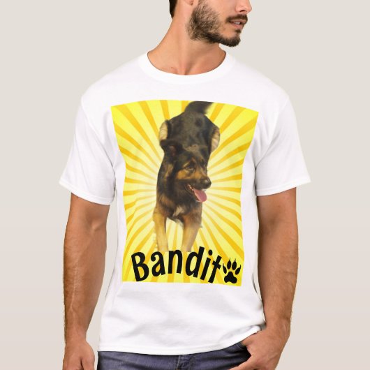 Bearbeitbares Haustierfoto und Name T-Shirt (Vorderseite)