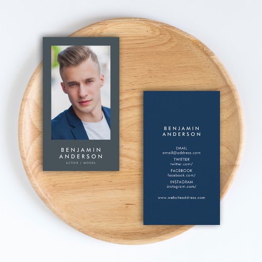 Bearbeitbares Hintergrundfarbenprofil-Headshot-Fot Visitenkarte