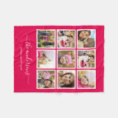 Bearbeitbares Hintergrundfarbfoto-Collage-Skript Fleecedecke (Vorderseite (Horizontal))