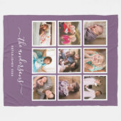 Bearbeitbares Hintergrundfarbfoto-Collage-Skript Fleecedecke (Vorderseite (Horizontal))