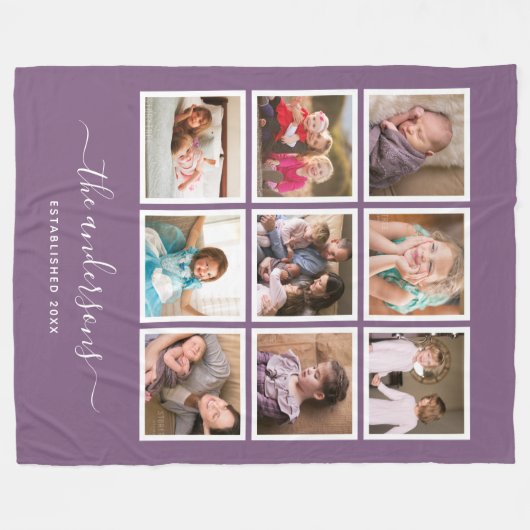 Bearbeitbares Hintergrundfarbfoto-Collage-Skript Fleecedecke (Vorderseite (Horizontal))