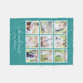 Bearbeitbares Hintergrundfarbfoto-Collage-Skript Fleecedecke (Vorderseite (Horizontal))