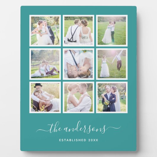 Bearbeitbares Hintergrundfarbfoto-Collage-Skript Fotoplatte (Vorderseite)