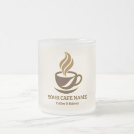 Bearbeitbares Kaffee-Tasse-Design zur Eröffnung de Mattglastasse