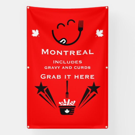 Bearbeitbares Kanadisches Poutine-Festival Banner (Vertikal)