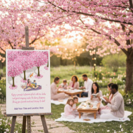 Bearbeitbares Kirschblüten-Picknick-Poster Poster