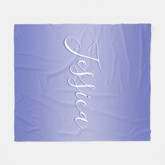 Bearbeitbares kursives Skript | Weißes und Lila Vi Fleecedecke (Vorderseite (Horizontal))