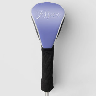 Bearbeitbares kursives Skript Weißes und Lila Vi Golf Headcover