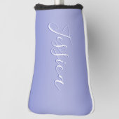 Bearbeitbares kursives Skript | Weißes und Lila Vi Golf Headcover (Rotieren 90)