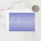 Bearbeitbares kursives Skript | Weißes und Lila Vi Mitteilungskarte (Vorderseite/Rückseite Beispiel)