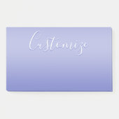 Bearbeitbares kursives Skript | Weißes und Lila Vi Post-it Klebezettel (Vorderseite)