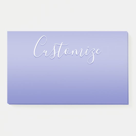 Bearbeitbares kursives Skript | Weißes und Lila Vi Post-it Klebezettel (Vorderseite)