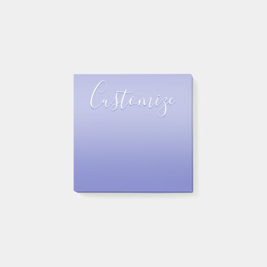 Bearbeitbares kursives Skript | Weißes und Lila Vi Post-it Klebezettel (Vorderseite)