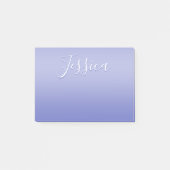 Bearbeitbares kursives Skript | Weißes und Lila Vi Post-it Klebezettel (Vorderseite)