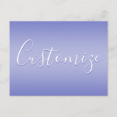 Bearbeitbares kursives Skript | Weißes und Lila Vi Postkarte (Vorderseite)