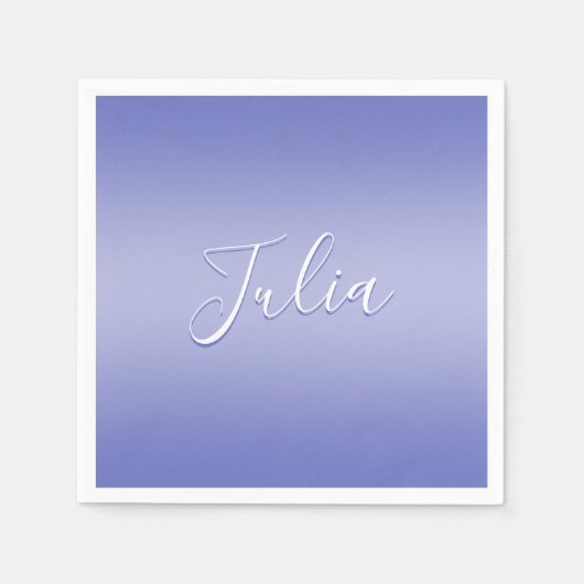 Bearbeitbares kursives Skript | Weißes und Lila Vi Serviette (Vorderseite)