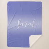 Bearbeitbares kursives Skript | Weißes und Lila Vi Sherpadecke (Vorderseite)