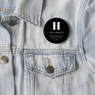 Bearbeitbares modernes Monogramm Name & Nachricht Button