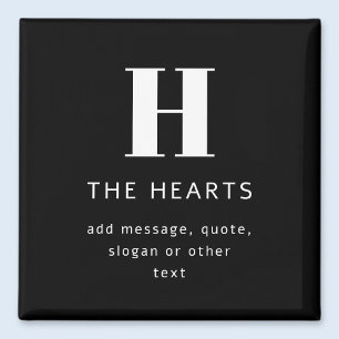 Bearbeitbares modernes Monogramm Name & Nachricht  Magnet