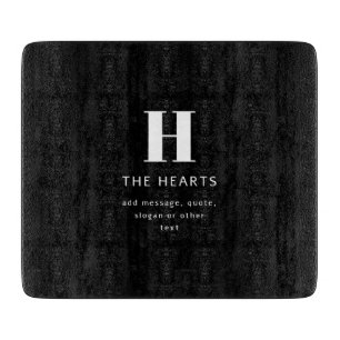 Bearbeitbares modernes Monogramm Name & Nachricht Schneidebrett