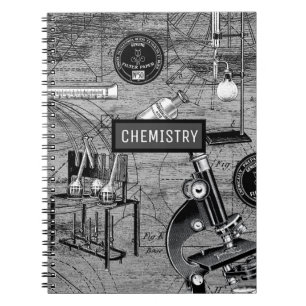 Bearbeitbares Notizbuch für Vintage-Chemielaborequ Notizblock