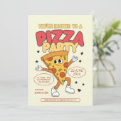 Bearbeitbares Pizza-Party Geburtstagsempfehlung Einladung (Stehend Vorderseite)