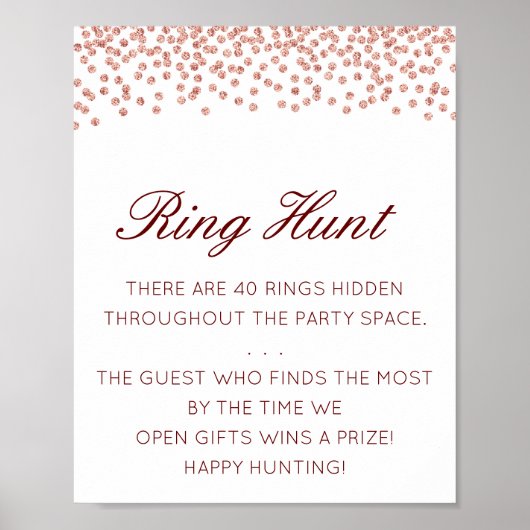 Bearbeitbares Ring Hunt Brautparty-Spielposter Poster (Vorne)