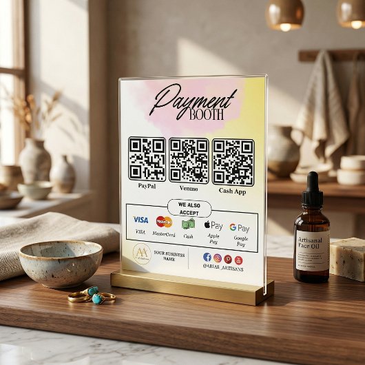 Bearbeitbares Scan-to-Pay-Schild - QR-Code-Vorlage Flyer