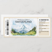 Bearbeitbares Schweizer Flugzeug Ticket, Schweiz Einladung (Vorne/Hinten)