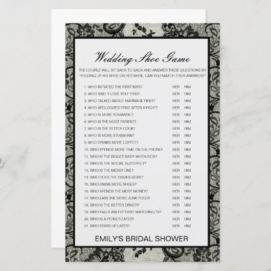 Bearbeitbares Showspiel für den Polterabend (Vorne/Hinten)