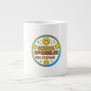 Bearbeitbares Smiley-Gesicht-Schulberater-Schild   Jumbo-Tasse