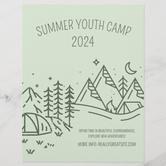 Bearbeitbares Sommerferienlager, Jugend-Sommercamp Flyer (Vorne)