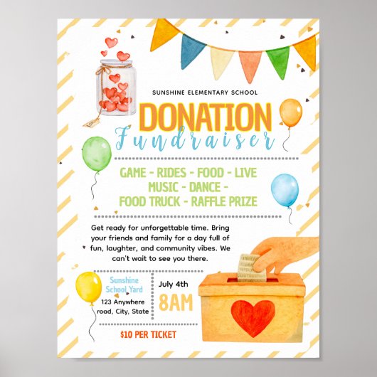 Bearbeitbares Spenden-Fundraiser-Flugblatt Poster (Vorne)