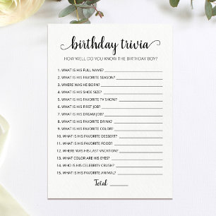 Bearbeitbares Spiel Birthday Trivia Geburtstagspar Einladung