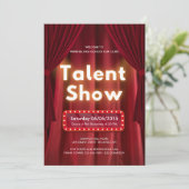 Bearbeitbares Talent-Show-Auftrittsprogramm Dankeskarte (Stehend Vorderseite)
