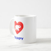 Bearbeitbares Trumpy-Herz und Elefant Kaffeetasse (Vorderseite Links)
