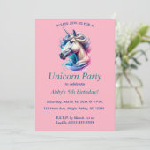 Bearbeitbares Unicorn-Party Einladung (Stehend Vorderseite)