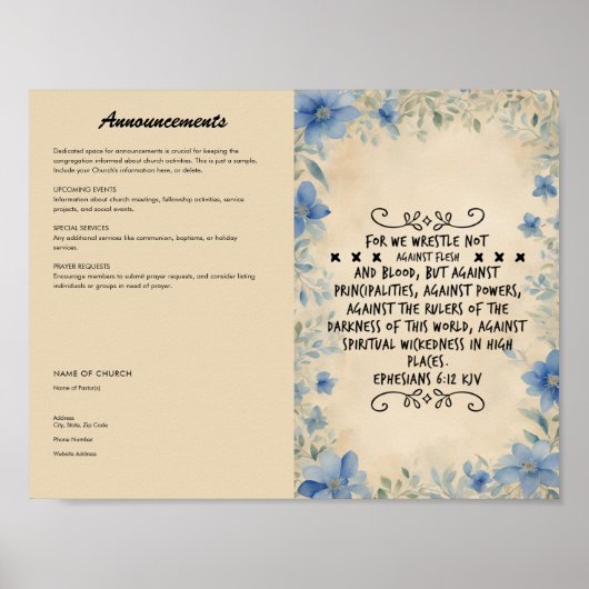 Bearbeiten, Church Bulletin herunterladen Poster (Vorne)