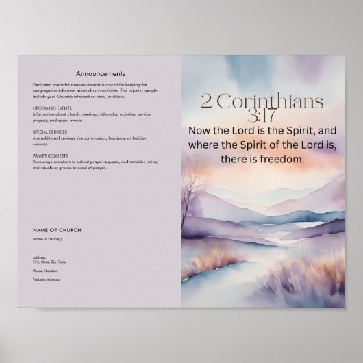 Bearbeiten, Church Bulletin Poster herunterladen (Vorne)