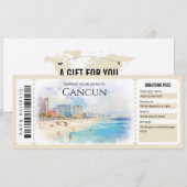 Bearbeiten des Boarding-Tickets für Cancun-Flugzeu Einladung (Vorne/Hinten)