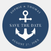 Bearbeiten des Hintergrundfarbanchors Save the Dat Runder Aufkleber (Vorderseite)