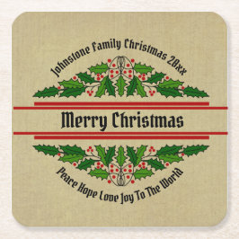 Bearbeiten des Namens Text passend Weihnachten 20x Rechteckiger Pappuntersetzer