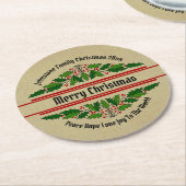 Bearbeiten des Namens Text passend Weihnachten 20x Runder Pappuntersetzer (Angewinkelt)