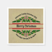 Bearbeiten des Namens Text passend Weihnachts-Holl Serviette (Vorderseite)