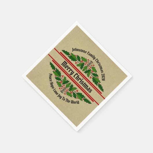 Bearbeiten des Namens Text passend Weihnachts-Holl Serviette (Ecke)