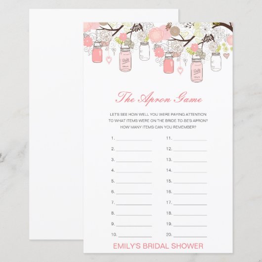 Bearbeiten des Schürze Game Brautparty (Vorne/Hinten)