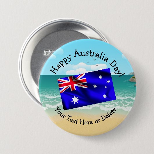 Bearbeiten des Textes Matching Australia Day Flag Button (Vorne & Hinten)