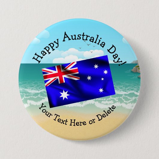 Bearbeiten des Textes Matching Australia Day Flag Button (Vorderseite)