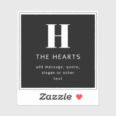 Bearbeiten moderner Name und Meldung für Monogramm Aufkleber (Blatt)