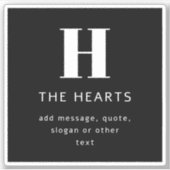 Bearbeiten moderner Name und Meldung für Monogramm Aufkleber (Vorderseite)